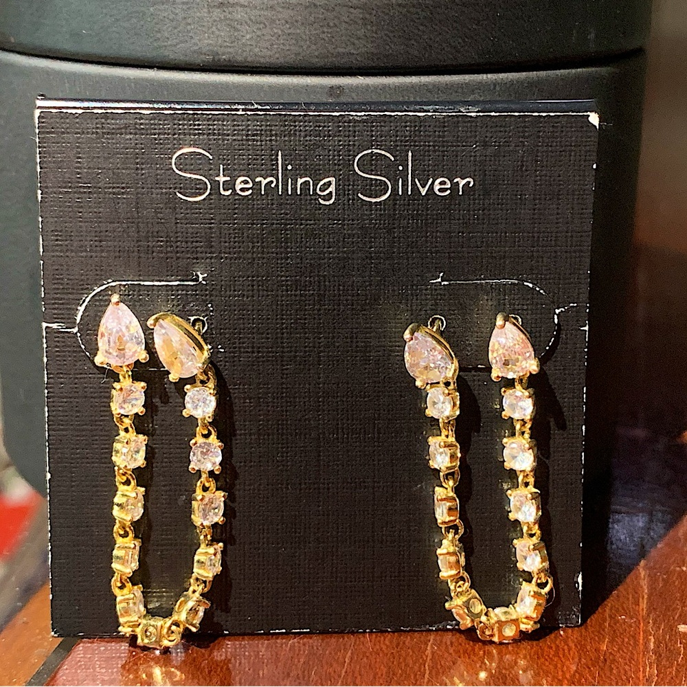 Sterling Silver Double Piercing Earrings